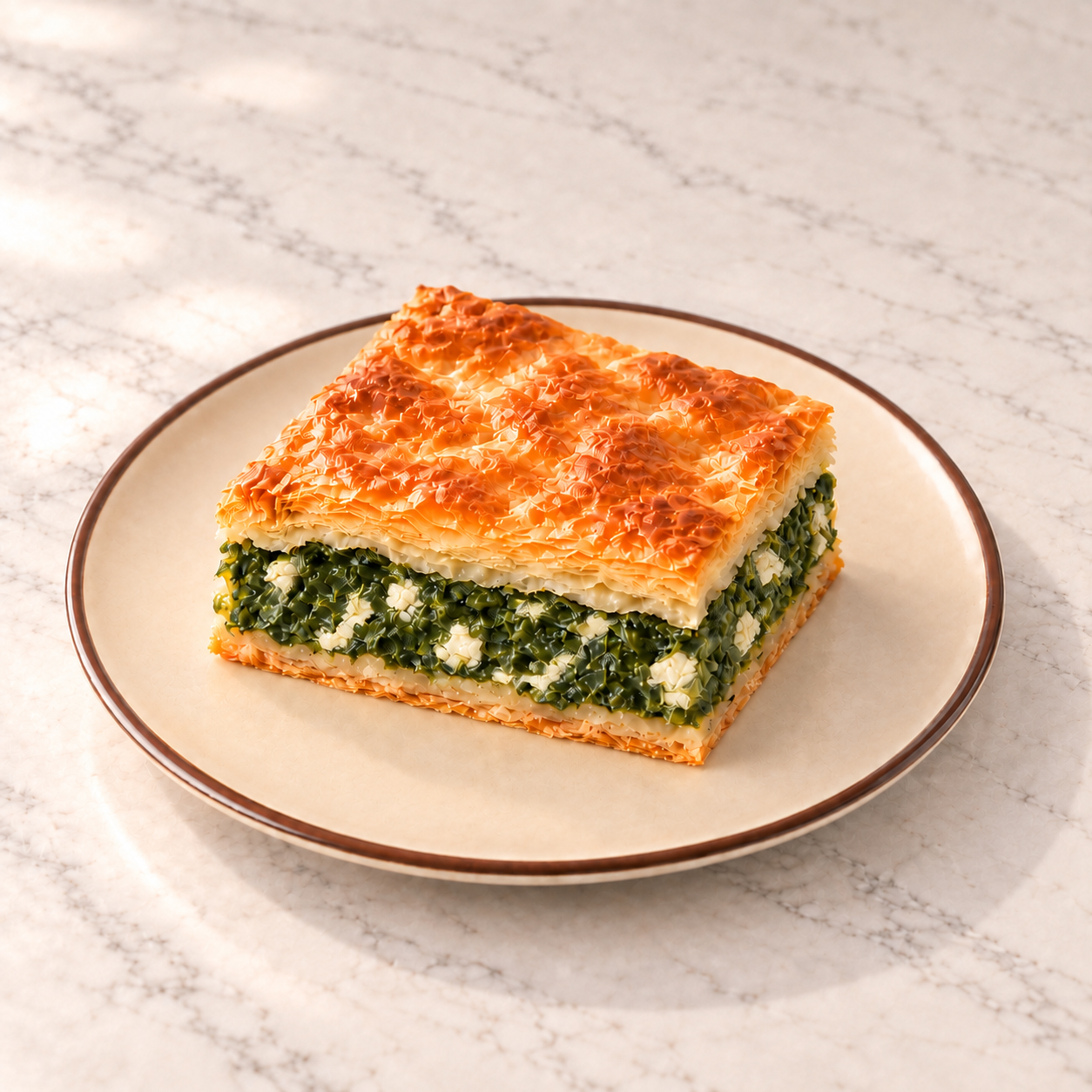 Spinach and Cheese Pie · serving illustration