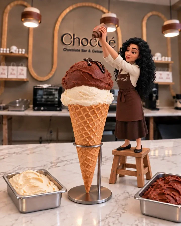 Chocolé Gelato Cone · serving illustration